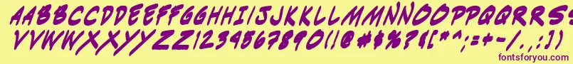 Indiksbi0 Font – Purple Fonts on Yellow Background