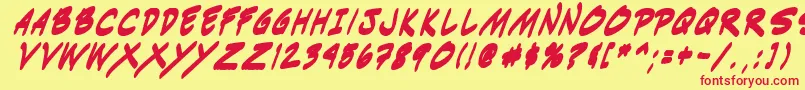 Indiksbi0 Font – Red Fonts on Yellow Background