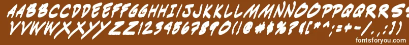 フォントIndiksbi0 – 茶色の背景に白い文字