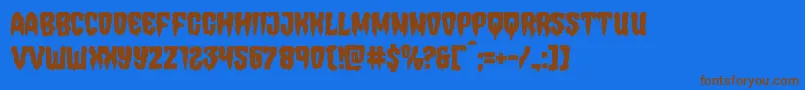 Hemogoblin Font – Brown Fonts on Blue Background