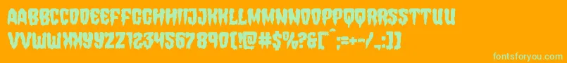 Hemogoblin Font – Green Fonts on Orange Background