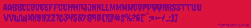 フォントHemogoblin – 赤い背景に紫のフォント