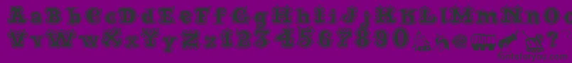 Czcionka CordelCircoMambembeOutline – czarne czcionki na fioletowym tle