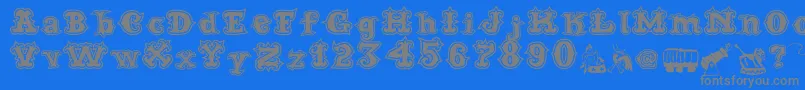 CordelCircoMambembeOutline Font – Gray Fonts on Blue Background
