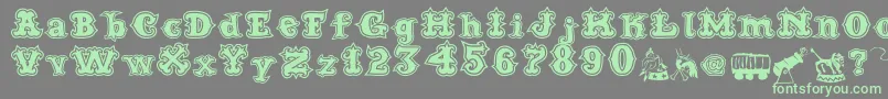 CordelCircoMambembeOutline Font – Green Fonts on Gray Background