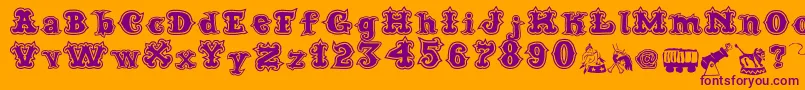 CordelCircoMambembeOutline Font – Purple Fonts on Orange Background