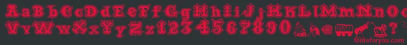 CordelCircoMambembeOutline Font – Red Fonts on Black Background