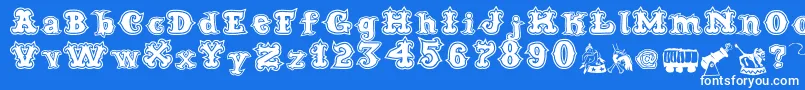 フォントCordelCircoMambembeOutline – 青い背景に白い文字