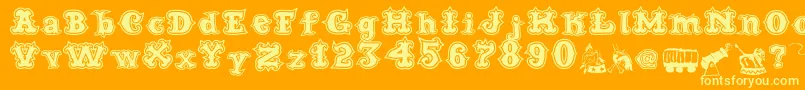 CordelCircoMambembeOutline Font – Yellow Fonts on Orange Background