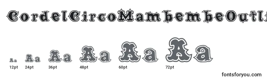 CordelCircoMambembeOutline Font Sizes