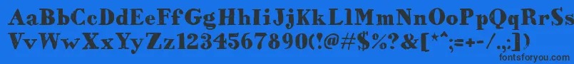 HvdBodedo Font – Black Fonts on Blue Background