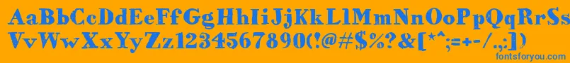 HvdBodedo Font – Blue Fonts on Orange Background