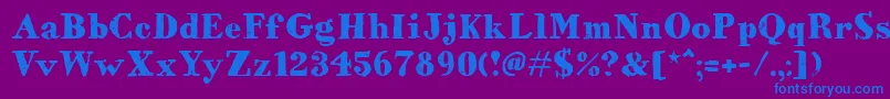 フォントHvdBodedo – 紫色の背景に青い文字