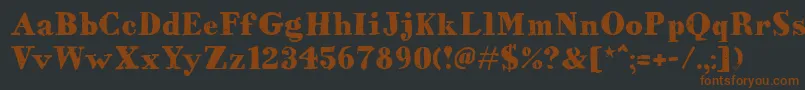 HvdBodedo-fontti – ruskeat fontit mustalla taustalla