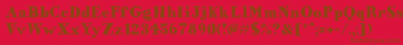 フォントHvdBodedo – 赤い背景に茶色の文字