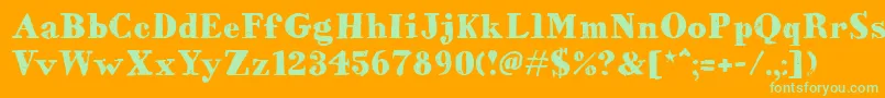 HvdBodedo Font – Green Fonts on Orange Background