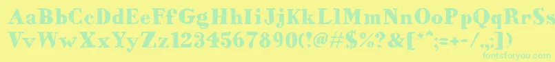 HvdBodedo Font – Green Fonts on Yellow Background