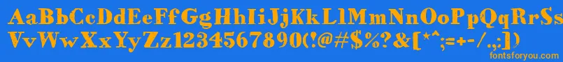 HvdBodedo Font – Orange Fonts on Blue Background