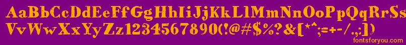 HvdBodedo Font – Orange Fonts on Purple Background