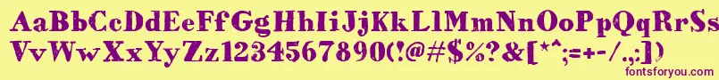 HvdBodedo Font – Purple Fonts on Yellow Background
