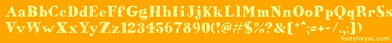 HvdBodedo Font – Yellow Fonts on Orange Background
