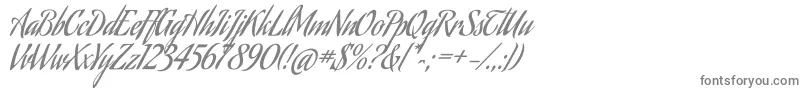 フォントAguafinascript – 白い背景に灰色の文字