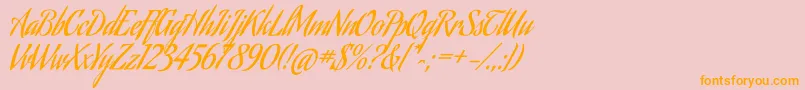 Aguafinascript Font – Orange Fonts on Pink Background