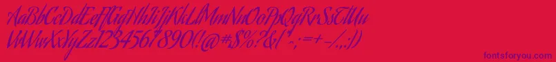 Aguafinascript Font – Purple Fonts on Red Background