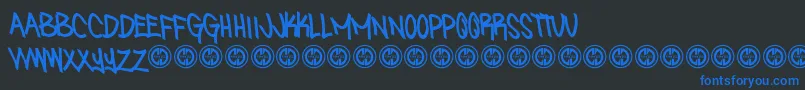 SniffinpaintRegular Font – Blue Fonts on Black Background