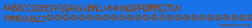 SniffinpaintRegular Font – Brown Fonts on Blue Background