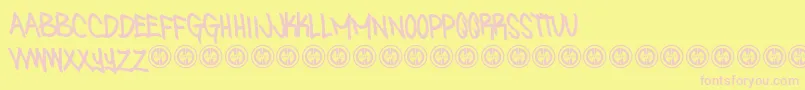 SniffinpaintRegular Font – Pink Fonts on Yellow Background