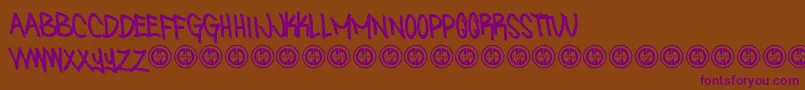SniffinpaintRegular Font – Purple Fonts on Brown Background