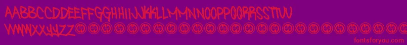 SniffinpaintRegular Font – Red Fonts on Purple Background