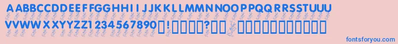 LmsPicnicParade Font – Blue Fonts on Pink Background