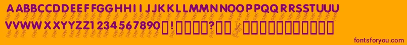 LmsPicnicParade Font – Purple Fonts on Orange Background