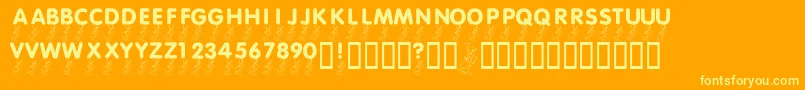 LmsPicnicParade Font – Yellow Fonts on Orange Background