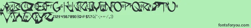SoulCalibur-Schriftart – Schwarze Schriften auf grünem Hintergrund