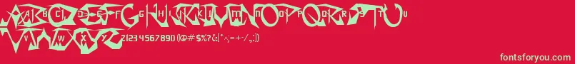 SoulCalibur Font – Green Fonts on Red Background