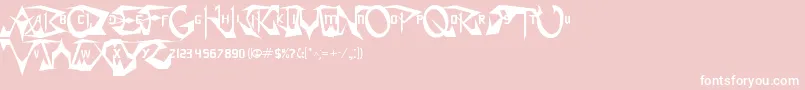 SoulCalibur-Schriftart – Weiße Schriften auf rosa Hintergrund