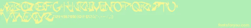 SoulCalibur-Schriftart – Gelbe Schriften auf grünem Hintergrund