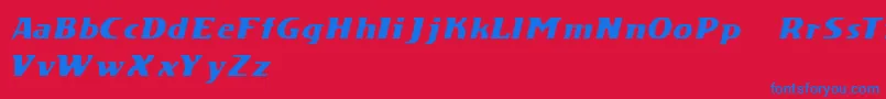 Шрифт DsMotionDemoItalic – синие шрифты на красном фоне