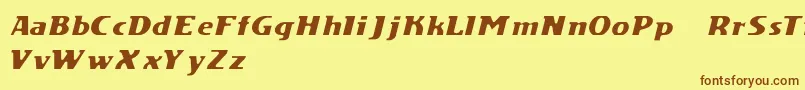 Czcionka DsMotionDemoItalic – brązowe czcionki na żółtym tle