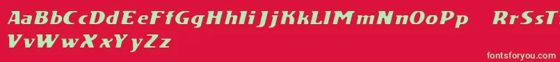 Fonte DsMotionDemoItalic – fontes verdes em um fundo vermelho