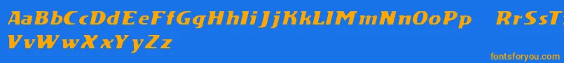 Шрифт DsMotionDemoItalic – оранжевые шрифты на синем фоне