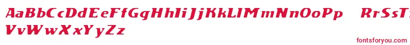 フォントDsMotionDemoItalic – 白い背景に赤い文字