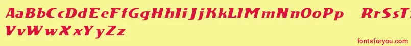 Шрифт DsMotionDemoItalic – красные шрифты на жёлтом фоне