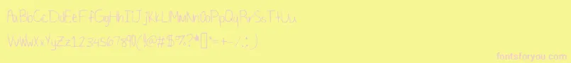 Shavedice-Schriftart – Rosa Schriften auf gelbem Hintergrund