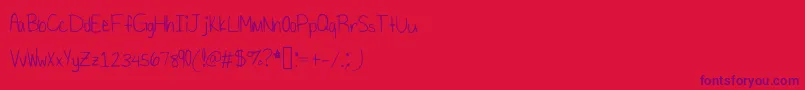 Shavedice Font – Purple Fonts on Red Background
