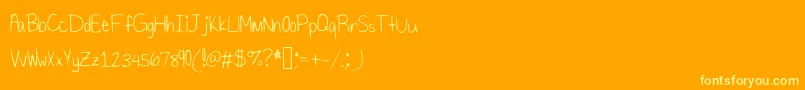 Czcionka Shavedice – żółte czcionki na pomarańczowym tle