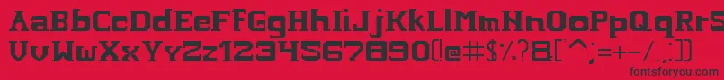 Hardcopyfont Font – Black Fonts on Red Background